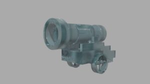 A Blue Jade Cannon created in Maya.